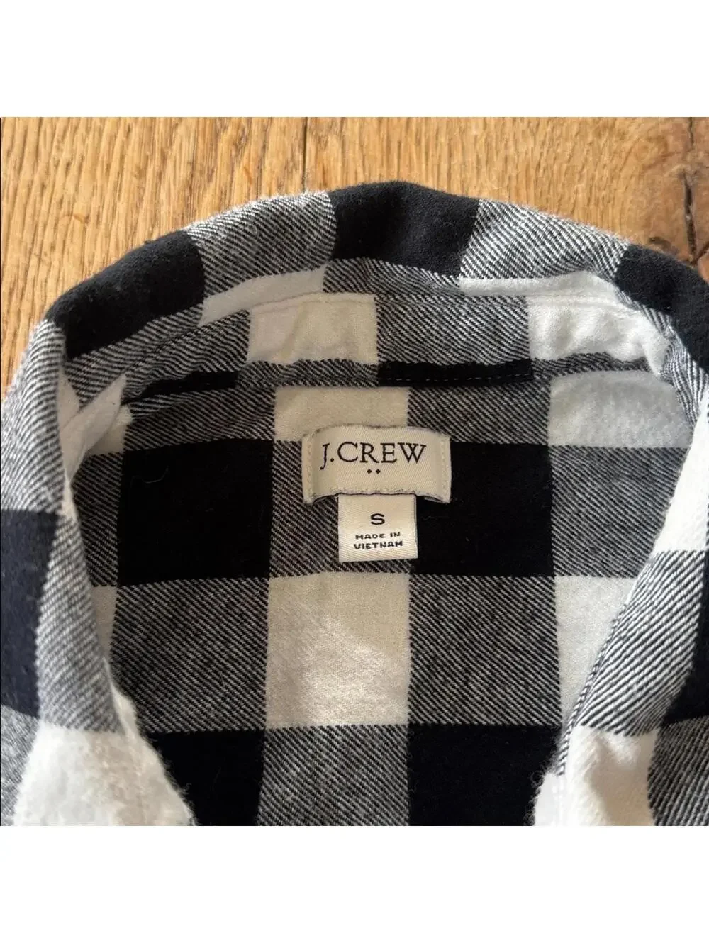 J. Crew Black and White Plaid Shirt with pockets size small